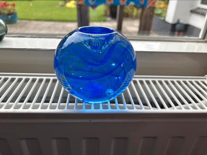 Kosta Boda Blue Moon, Huis en Inrichting, Woonaccessoires | Kandelaars en Kaarsen, Zo goed als nieuw, Kandelaar, Minder dan 25 cm
