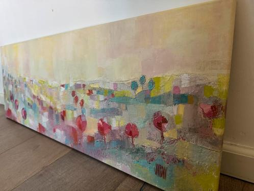 AANGEBODEN: Mooi schilderij | Jourdan | 35x100, Antiek en Kunst, Kunst | Schilderijen | Abstract, Ophalen of Verzenden