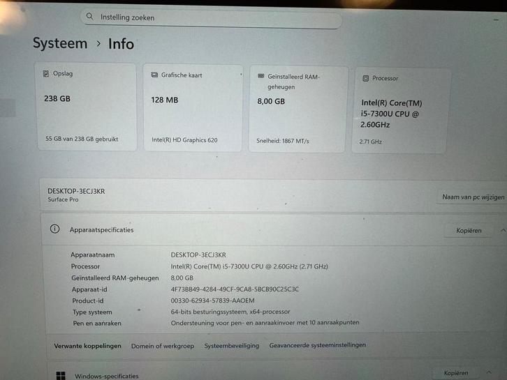 Microsoft Surface Pro 5 - i5, 8GB RAM, 256GB SSD, Computers en Software, Windows Laptops, Gebruikt, 12 inch, SSD, 2 tot 3 Ghz