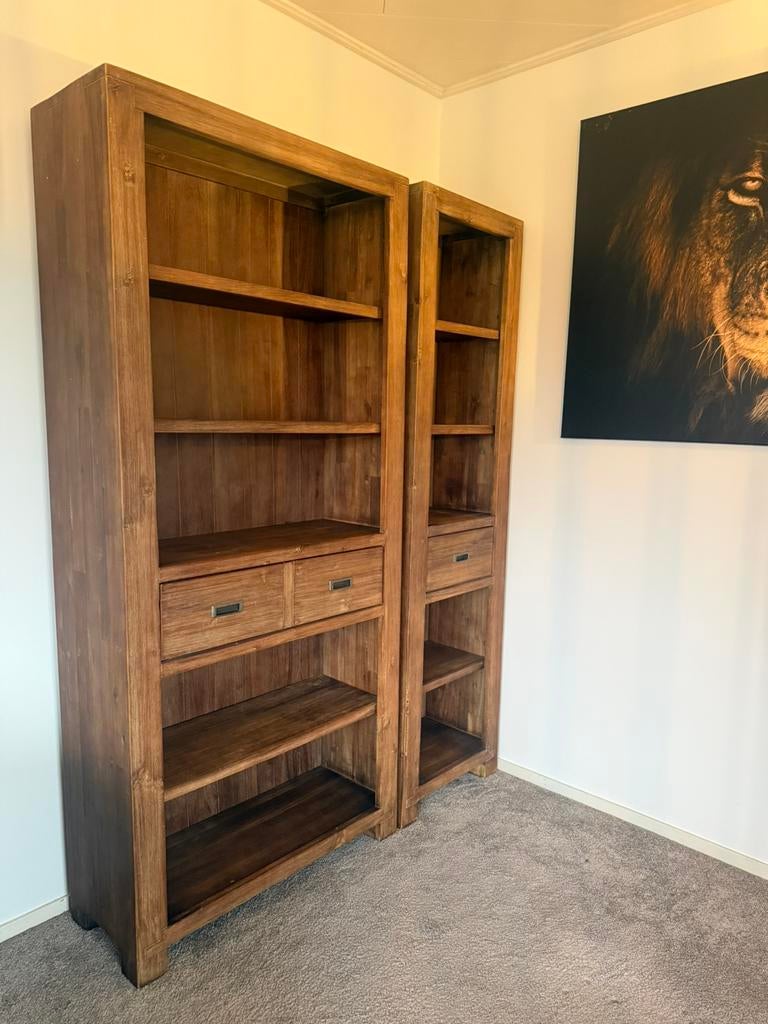 2x Henders & Hazel boekenkast kersenhout – set of los, 200 cm of meer, Zo goed als nieuw, Kersenhout, 25 tot 50 cm