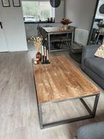 Industriële eettafel en salon tafel teak hout. Sohome, Ophalen, 100 tot 150 cm, Teakhout, 50 tot 100 cm