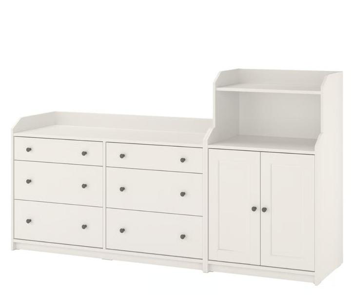 Drawers books HAUGA Storage combination, white, 208x116 cm, Huis en Inrichting, Slaapkamer | Bedden, Zo goed als nieuw, Eenpersoons