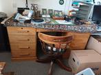 Houten Bureau met Lades en stoel, Ophalen, Gebruikt, Bureau