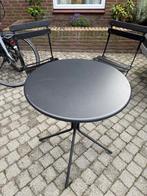 Zwart metaal tuinset, Tuin en Terras, Tuinsets en Loungesets, Overige materialen, Bijzettafel, Zo goed als nieuw, Tuinset