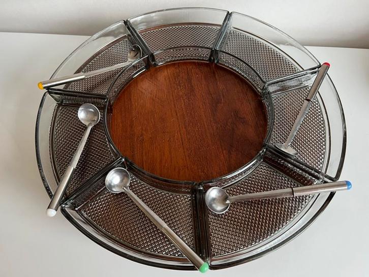 Vintage Deens DIGSMED Teakhout Carrousel Lazy Susan 1964, Huis en Inrichting, Woonaccessoires | Schalen en Manden, Zo goed als nieuw