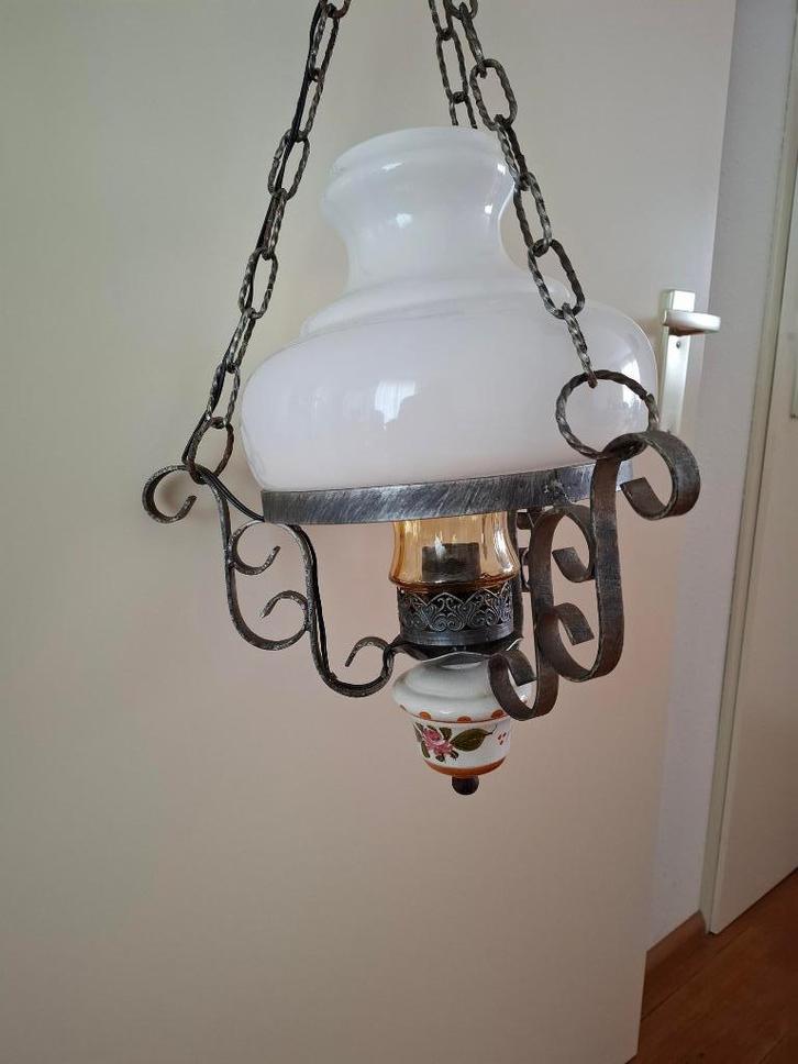 Lamp voor aan plafond, Huis en Inrichting, Lampen | Plafondlampen, Gebruikt, Glas, Metaal, Ophalen of Verzenden