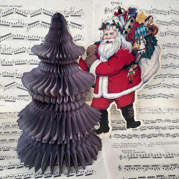 Vintage kerstman met honeycomb kerstboom beschikbaar voor biedingen