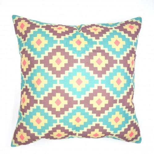 Kussenhoes Porto Aztec linnenlook  | 45 x 45 cm, Huis en Inrichting, Woonaccessoires | Kussens, Nieuw, Beige, Vierkant, Verzenden