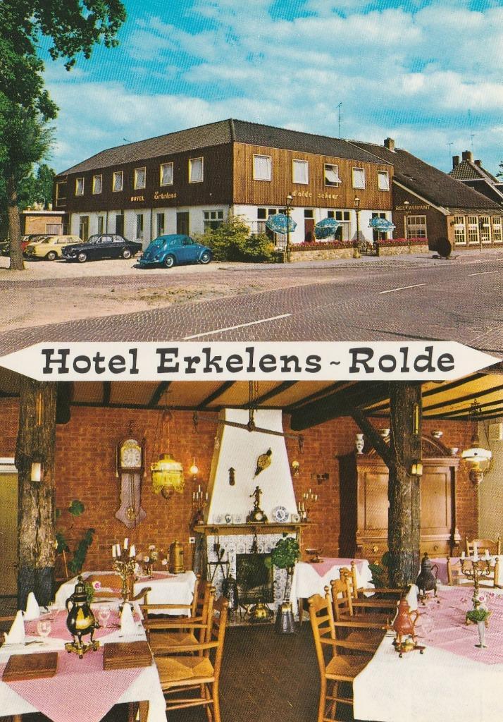 ROLDE Hotel Erkelens met Ford Volvo en VW Kever, Verzamelen, Ansichtkaarten | Nederland, Ongelopen, Drenthe, 1960 tot 1980, Verzenden