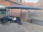 Dubbele parasol inclusief voet, Ophalen, Zo goed als nieuw