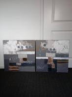 2 canvas schilderijen 60 x 60, Ophalen, Zo goed als nieuw, Schilderij