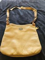 Vintage Fossil schoudertas, cross body. Leer in goede staat, Ophalen of Verzenden, Zo goed als nieuw, Geel, Handtas