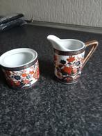 prachtig antiek chinees porselein melk+suikerpot gold kabuki, Ophalen of Verzenden