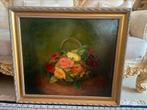Antiek olieverf bloemen schilderij, Antiek en Kunst, Kunst | Schilderijen | Klassiek, Ophalen of Verzenden