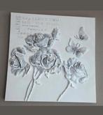 Mooi 3D Schilderij met Rozen en Vlinders, Ophalen of Verzenden