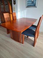 Houten tafel met stoelen, Huis en Inrichting, Ophalen, Gebruikt, 100 tot 150 cm, 200 cm of meer