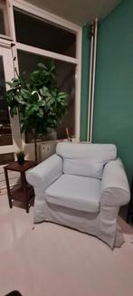 Ektorp Fauteuil met 2 Hoezen - Lichtblauw (Nieuw) & Grijs, Ophalen, Gebruikt, 75 tot 100 cm, 75 tot 100 cm