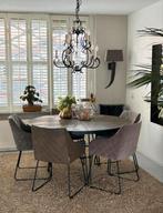 Riviera Maison Boston Harber tafel+4 stoelen Frisco Drive, Ophalen, Rond, Zo goed als nieuw, Riviera Maison