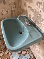Blauwe retro wastafel, Huis en Inrichting, Ophalen, Gebruikt