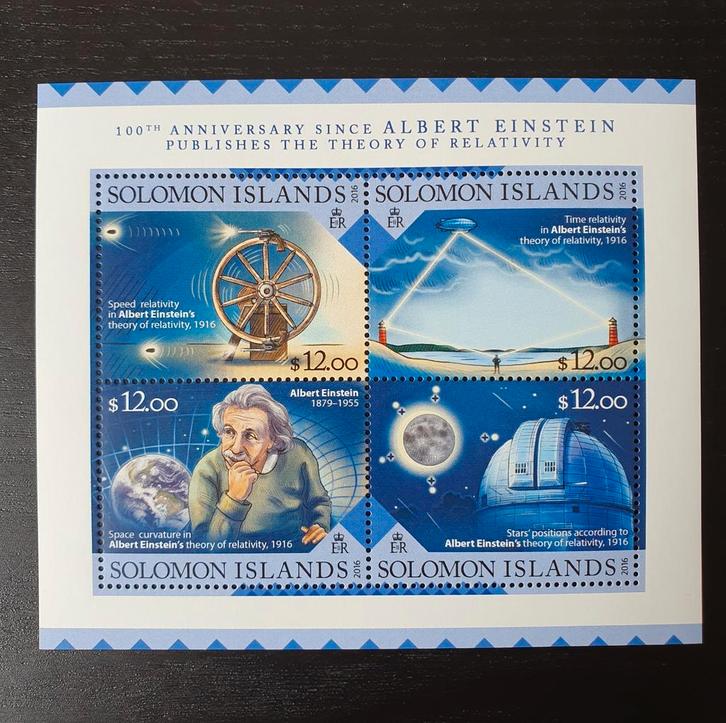 Solomon Eilanden 2016 Albert Einstein Michel 3651-3654 pf, Postzegels en Munten, Postzegels | Oceanië, Postfris, Verzenden
