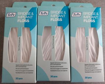 Nieuw! TePe bridge & implant floss (3 verpakkingen) beschikbaar voor biedingen