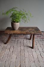 Prachtige antieke kastanje houten slagerstafel, salontafel, Verzenden