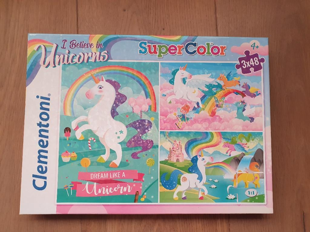 Kinder legpuzzel unicorn, Ophalen, 10 tot 50 stukjes, Zo goed als nieuw, 4 tot 6 jaar