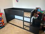 Kura half hoogslaper van Ikea (zwart) 90x200cm, Kinderen en Baby's, Kinderkamer | Stapelbedden en Hoogslapers, Ophalen of Verzenden