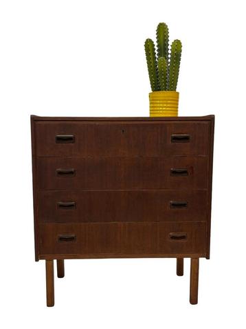Vintage Ladekast Jaren 60 Compacte Kast in teak gebruikte  beschikbaar voor biedingen