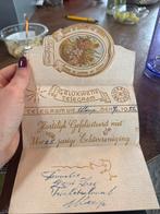 Antiek Felicitatie-Telegram 1952 – Weesp – 25-jarig Huwelijk, Huis en Inrichting, Ophalen of Verzenden, Gebruikt, Glas of Kopje