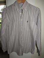 E1006 River Woods mt 14 (S) overhemd beige lila streep, Verzenden, Halswijdte 38 (S) of kleiner, Beige, Zo goed als nieuw