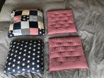 4 kussens, sterren en strepen, Ophalen of Verzenden, Gebruikt, Blauw, Vierkant