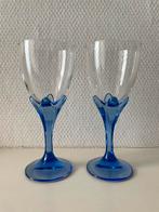 Vintage Franse Gekleurde Retro Wijnglazen France Blauw, Verzamelen, Glas en Borrelglaasjes, Ophalen of Verzenden, Zo goed als nieuw