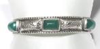 Schitterende Art Deco Zilver Chrysopraas Armband, Ophalen of Verzenden, Zilver, Armband, Met edelsteen