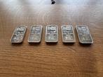 5x 10 gram, Drijfhout voor Amro Bank, Postzegels en Munten, Ophalen of Verzenden, Zilver