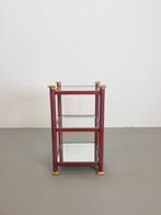 Vintage bijzettafel messing italy rek regency '70 side table, Huis en Inrichting, Kasten | Vitrinekasten, Met plank(en), Minder dan 50 cm