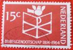 Nederland - Bijbelgenootschap 1814 -1964, Postzegels en Munten, Postzegels | Nederland, Verzenden, Na 1940, Gestempeld