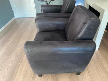 2 nette Fauteuiltjes antraciet ( vintage look) beschikbaar voor biedingen