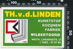 Sticker: Van de Linden Kustof Kozijnen Fabriek - Wilbertoord, Ophalen of Verzenden, Zo goed als nieuw, Bedrijf of Vereniging