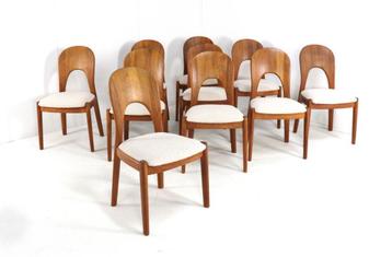 Set 10 Koefoed Morten stoelen gestoffeerd Deens vintage beschikbaar voor biedingen