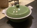 Vintage groene emaille, zware braadpan, 23 cm en 1275 gram, Ophalen of Verzenden