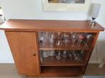 Vintage teak dressoir met kastje en vitrine; prachtige staat, Huis en Inrichting, Kasten | Dressoirs, Ophalen, Gebruikt, 25 tot 50 cm