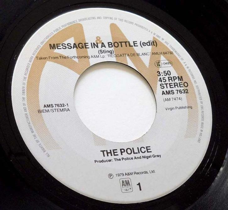 MESSAGE IN A BOTTLE The Police HIT, Cd's en Dvd's, Vinyl Singles, Single, Pop, 7 inch, Verzenden