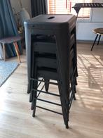 4 Stapelbare Metalen Barkrukken, Huis en Inrichting, Barkrukken, 60 tot 90 cm, Ophalen of Verzenden, Zo goed als nieuw, Metaal