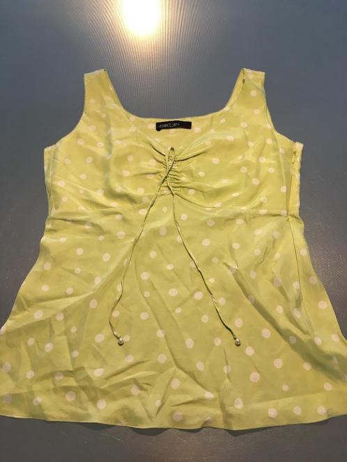 Nieuw groen gestipte zijde top Marc cain nr 4 / 40, Kleding | Dames, Tops, Nieuw, Maat 38/40 (M), Groen, Zonder mouw, Verzenden