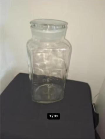 Antique Etched glass Sweet storage Jar / Container Kitchen 2 beschikbaar voor biedingen