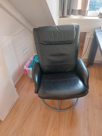 Leren fauteuil zwart beschikbaar voor biedingen