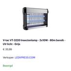 V-tac VT-3220 Insectenlamp - 2x10W - 80m bereik - UV licht -, Zo goed als nieuw, Ophalen