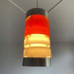 hanglamp vintage jaren '60 glas/aluminium, Gebruikt, Vintage, Ophalen of Verzenden, Glas