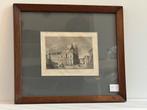 Nr 17 : Ingelijste prent van de Sint-Nicolaaskerk in Praag,, Antiek en Kunst, Kunst | Etsen en Gravures, Ophalen